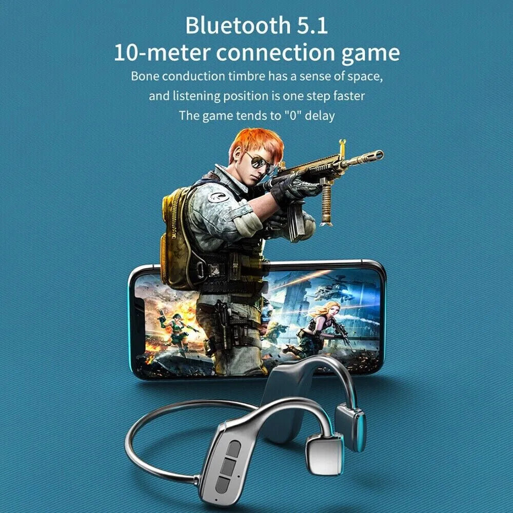 Bone Conduction Bluetooth 5.1 Wireless Sport Headphones Outdoor