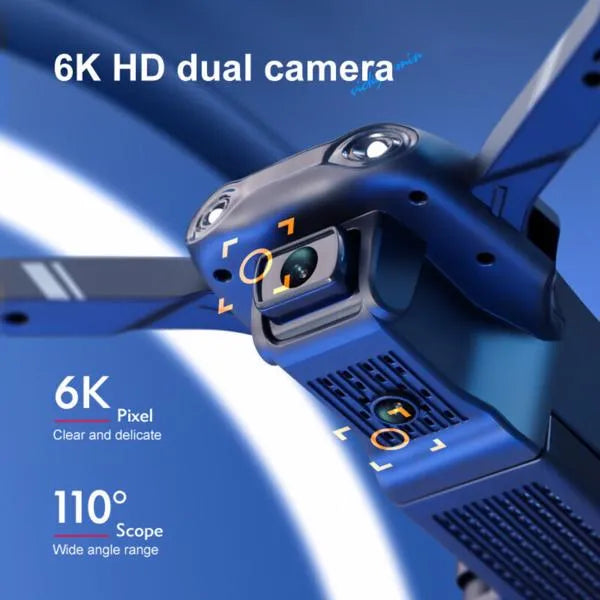 6K HD Foldable RC Drone with Dual Camera WiFi FPV & 3 Batteries