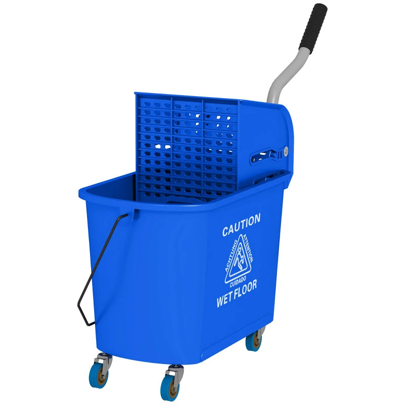 Compact Mop Bucket with Wringer & Wheels 21 Quart Cleaning Bucket