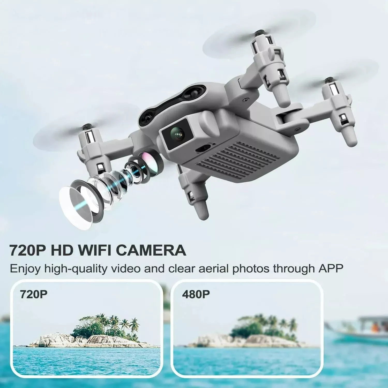 V9 Mini Foldable Drone 720P HD Camera RC Quadcopter for Kids