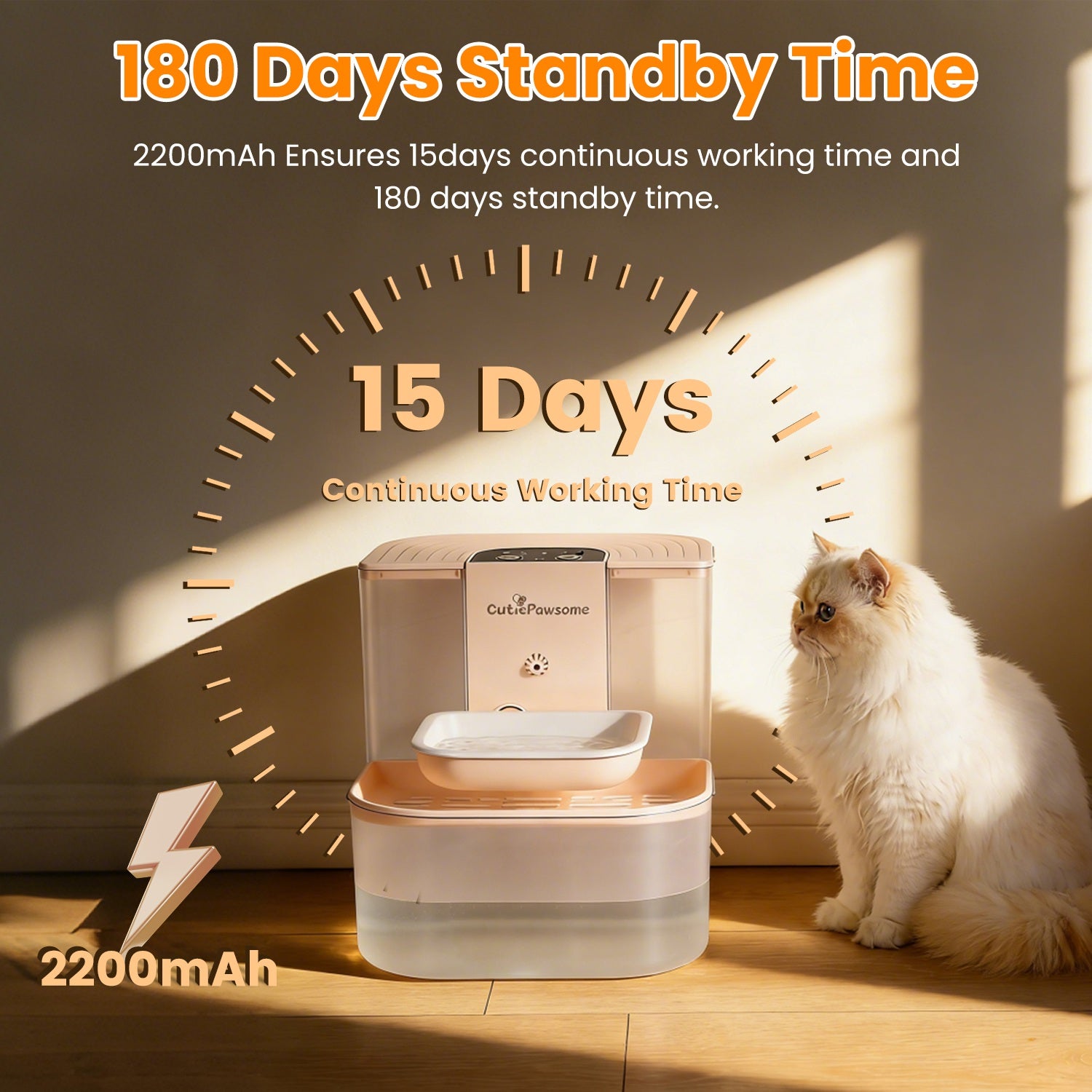 Smart Pet Water Fountain Rechargeable Automatic Water Dispenser