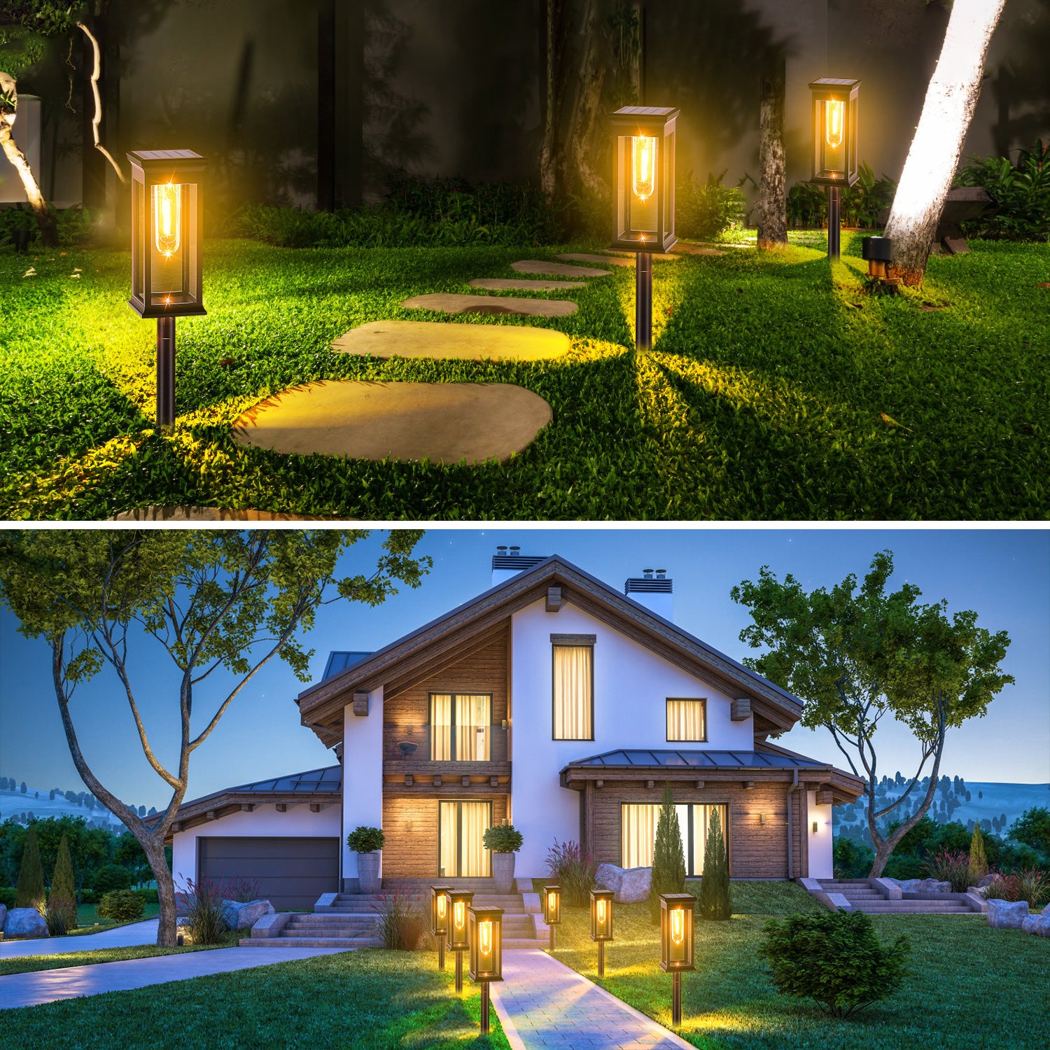 Ultra Bright Solar Garden Stake Lights Waterproof Pathway Decor