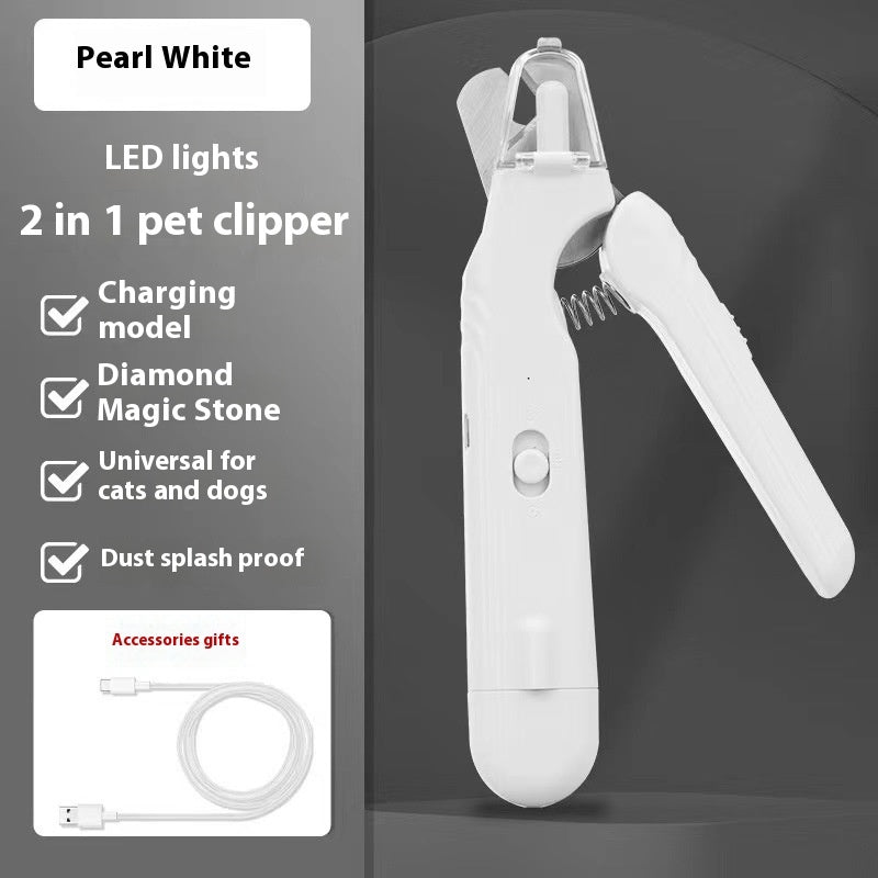 Premium 2in1 Pet Nail Clipper LED Light Safe Grooming Trimmer