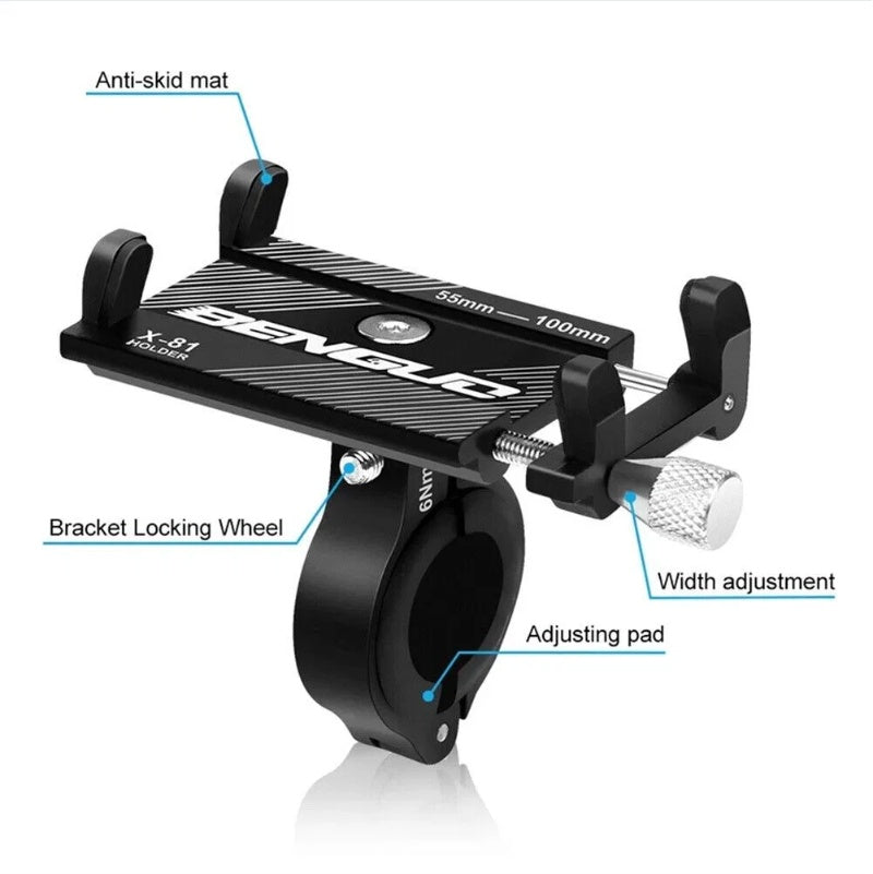 Aluminum Bike Phone Mount Handlebar Holder for GPS Secure