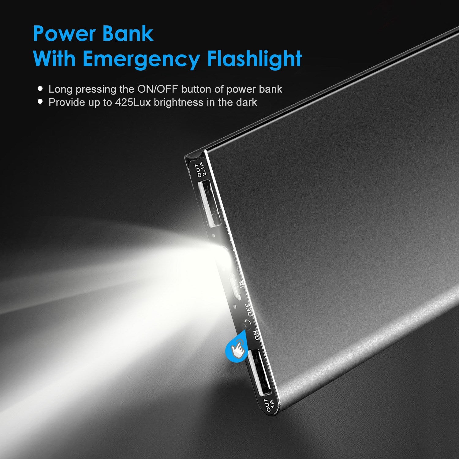 Ultra Thin Power Bank Fast Charging Dual USB Portable Charger