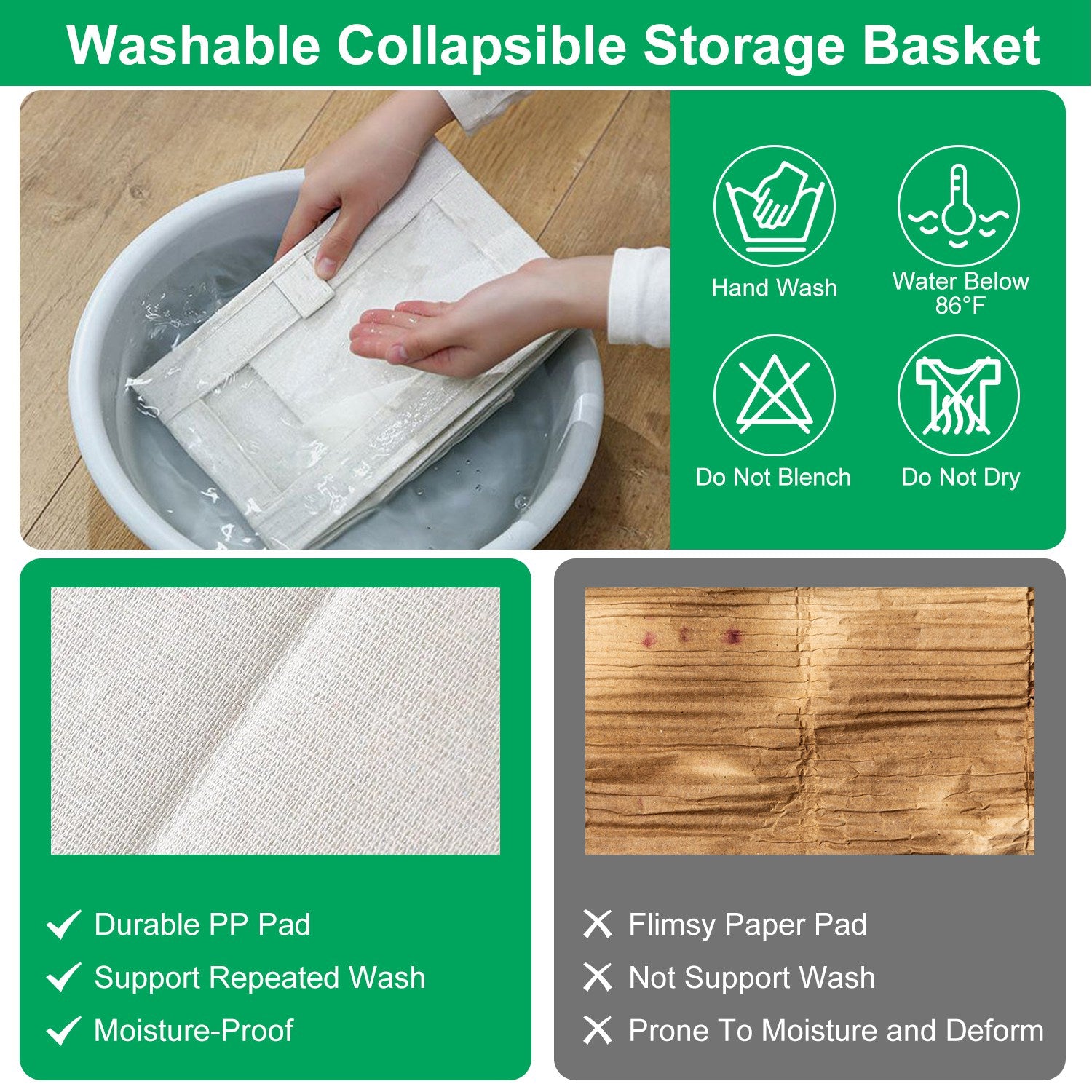 4Pcs Foldable Linen Storage Bins with Clear Window Closet Organizer