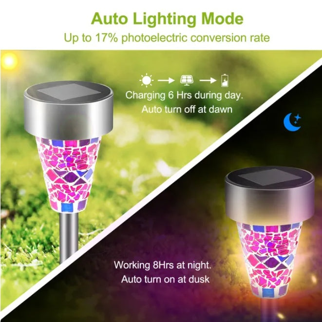Solar Courtyard Landscape Lights Outdoor Garden Path Lights 6 Set