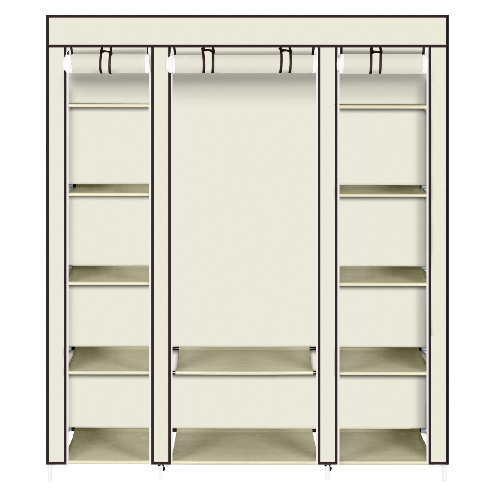 Large Fabric Wardrobe Closet 12 Shelves with Hanging Storage