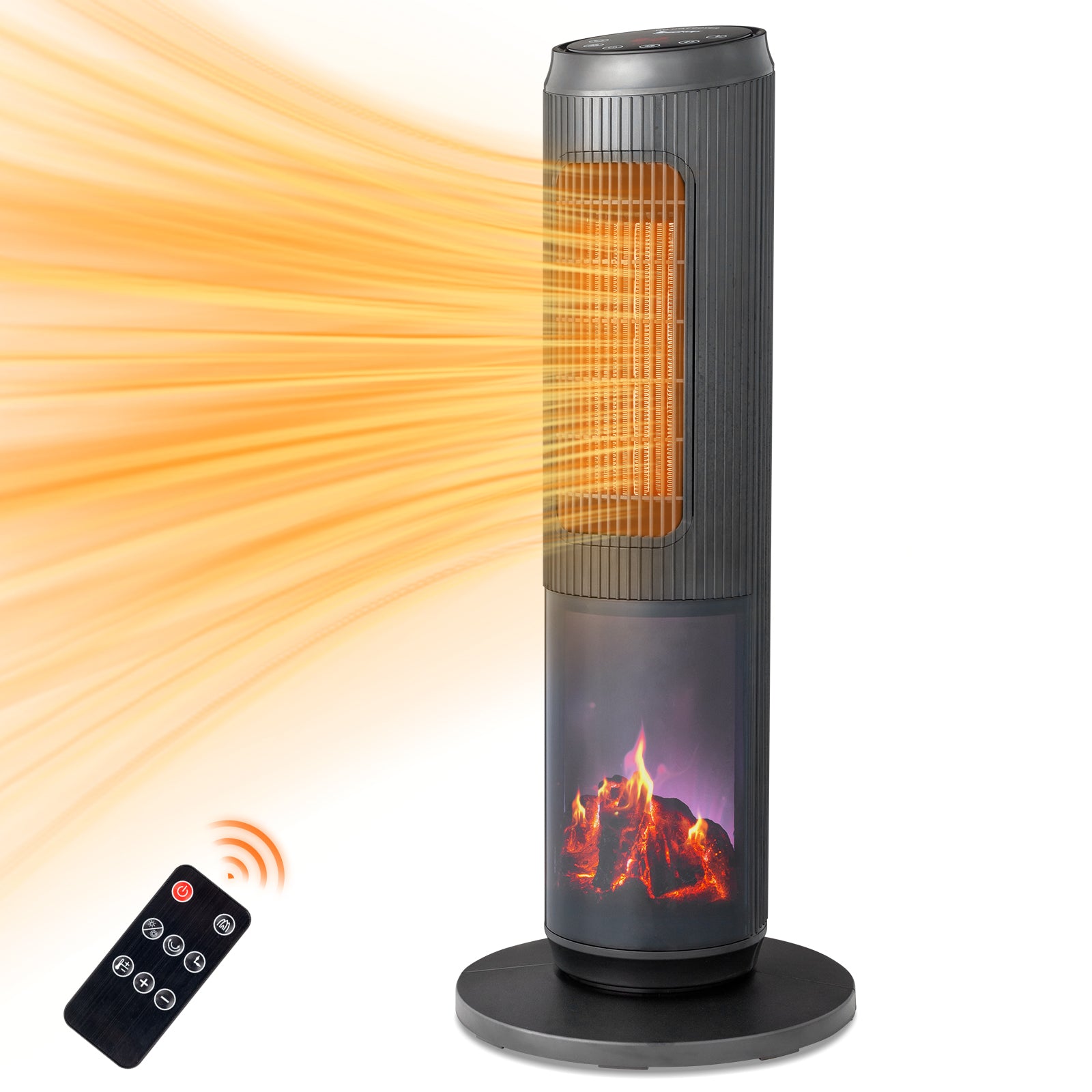 25 Inch Tower Space Heater with Remote and Oscillation