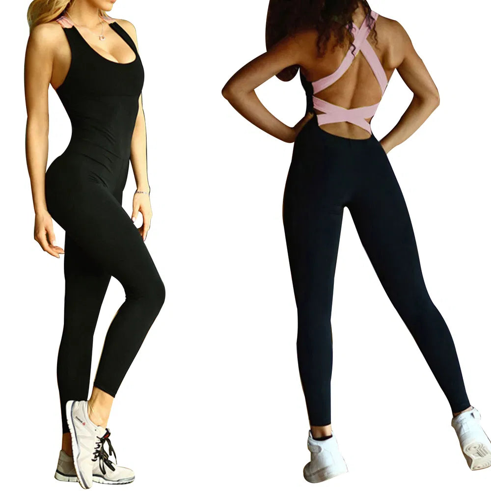 Women Sports Yoga Workout Gym Fitness Jumpsuit Activewear