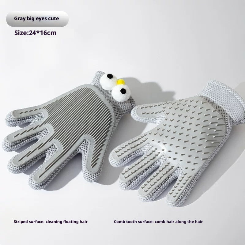 Premium Pet Grooming Gloves Hair Remover Massage Brush Tool
