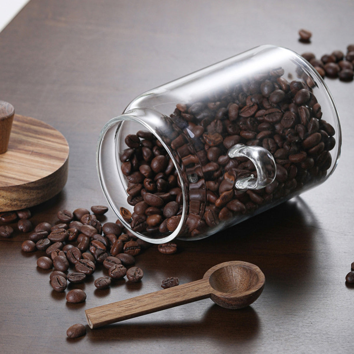 15oz Glass Storage Jar with Spoon Coffee Tea Snack Jar