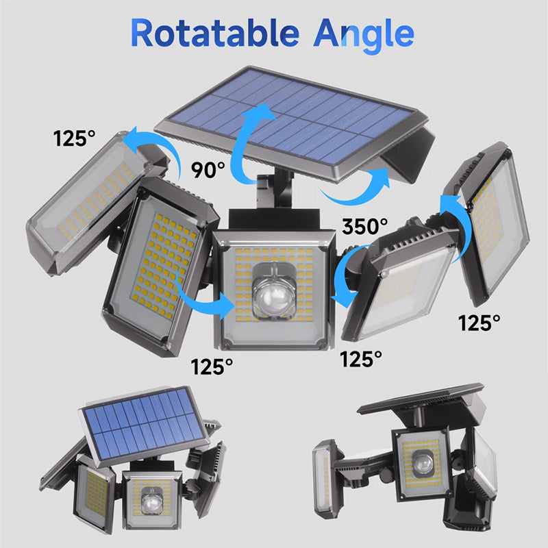 Ultra Bright Solar Street Light 5 Head Adjustable Waterproof LED