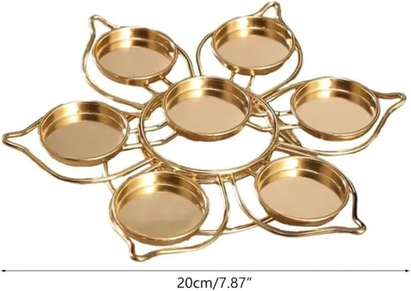Gold Lotus Candle Holder Tea Light Flower Decorative Lamp