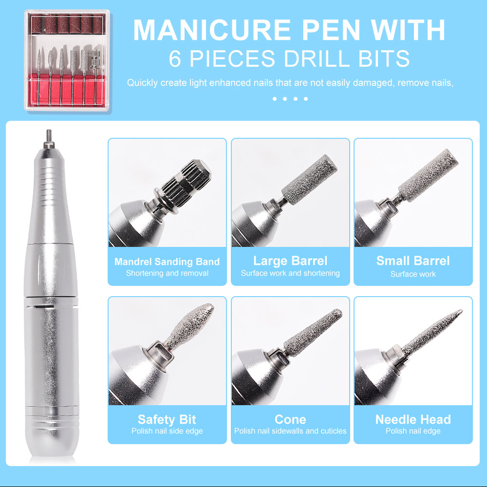 45000RPM Rechargeable Portable Nail Drill Kit