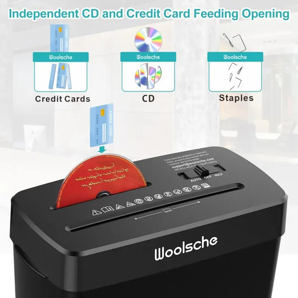 High Security Cross-Cut Paper Shredder 10-Sheet Jam-Proof CD Card Shredder