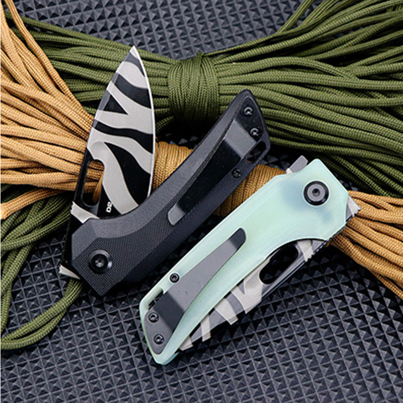 Tiger Stripe Folding Utility Knife Pocket Knife EDC Tool Clip