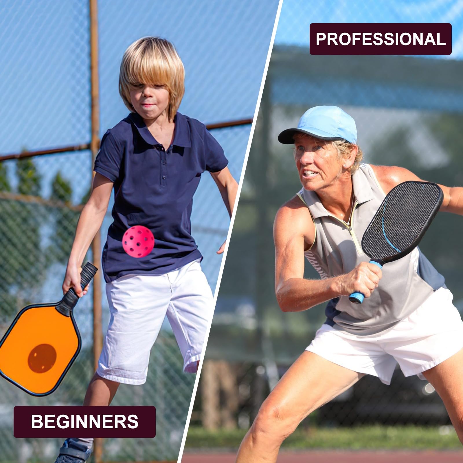 Outdoor Pickleball Balls 40 Holes Durable USAPA Approved Set