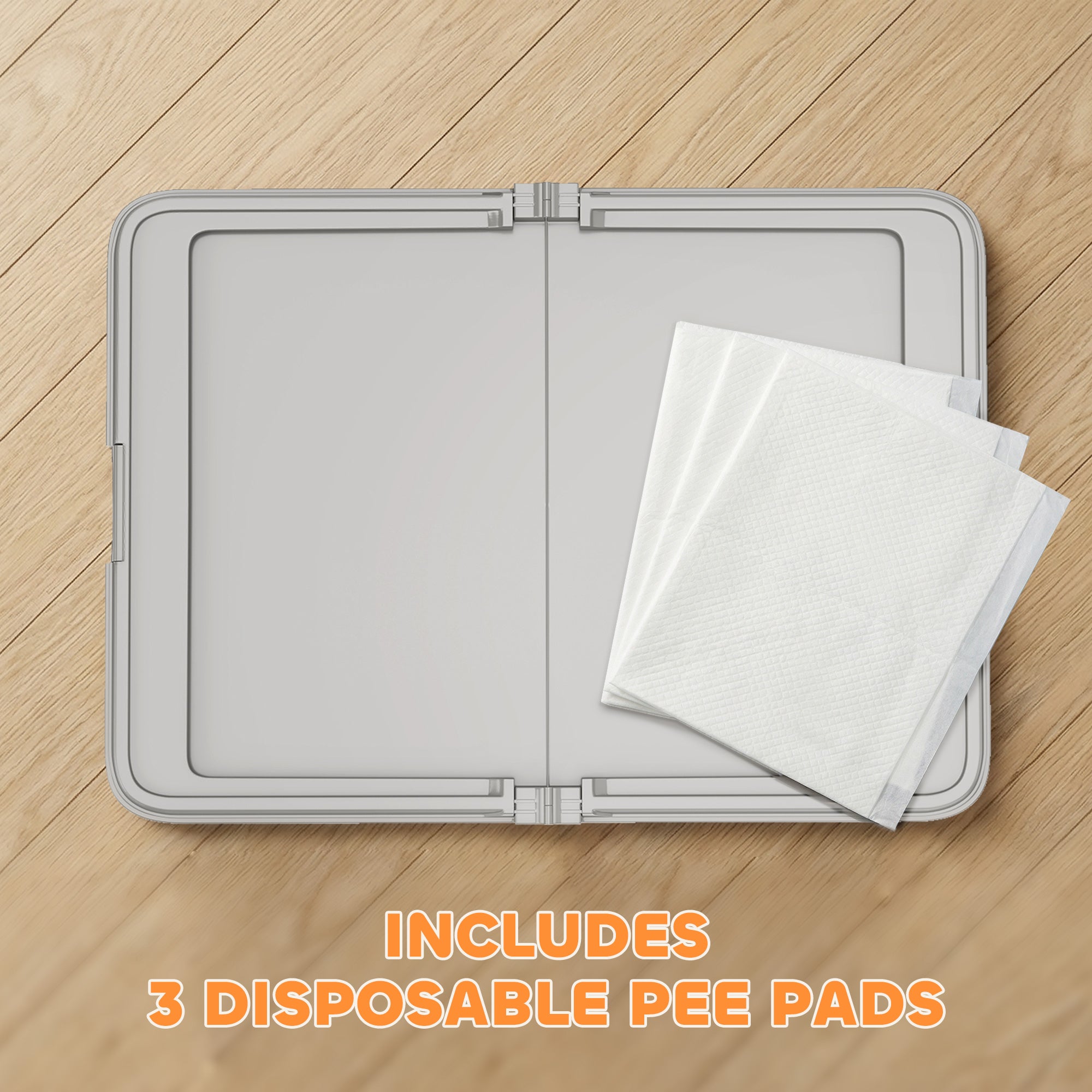 Foldable Dog Pee Pad Holder Tray – Indoor Dog Potty Training Toilet with Raised Wall Design
