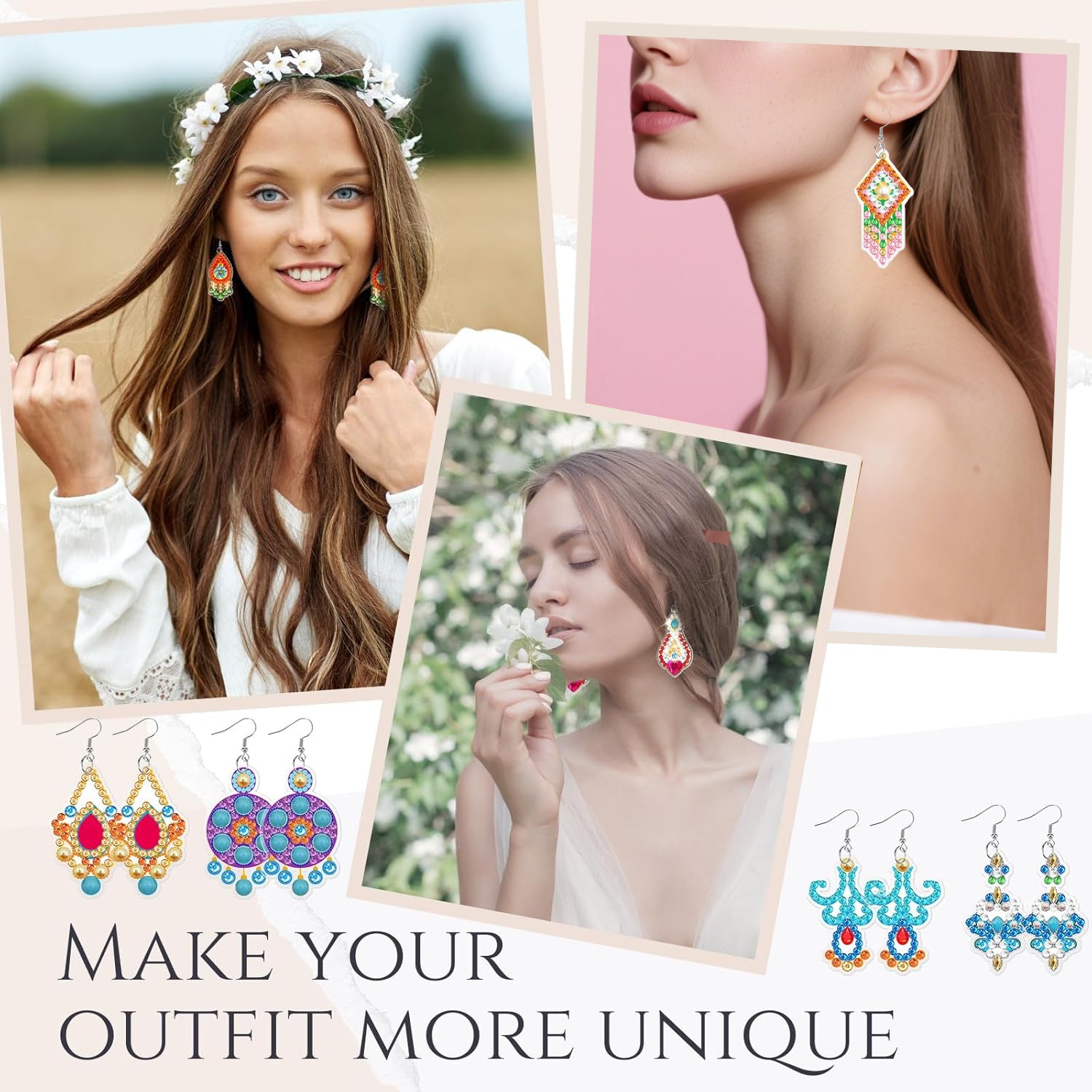 DIY Rhinestone Earrings Kit Creative Jewelry Making Set