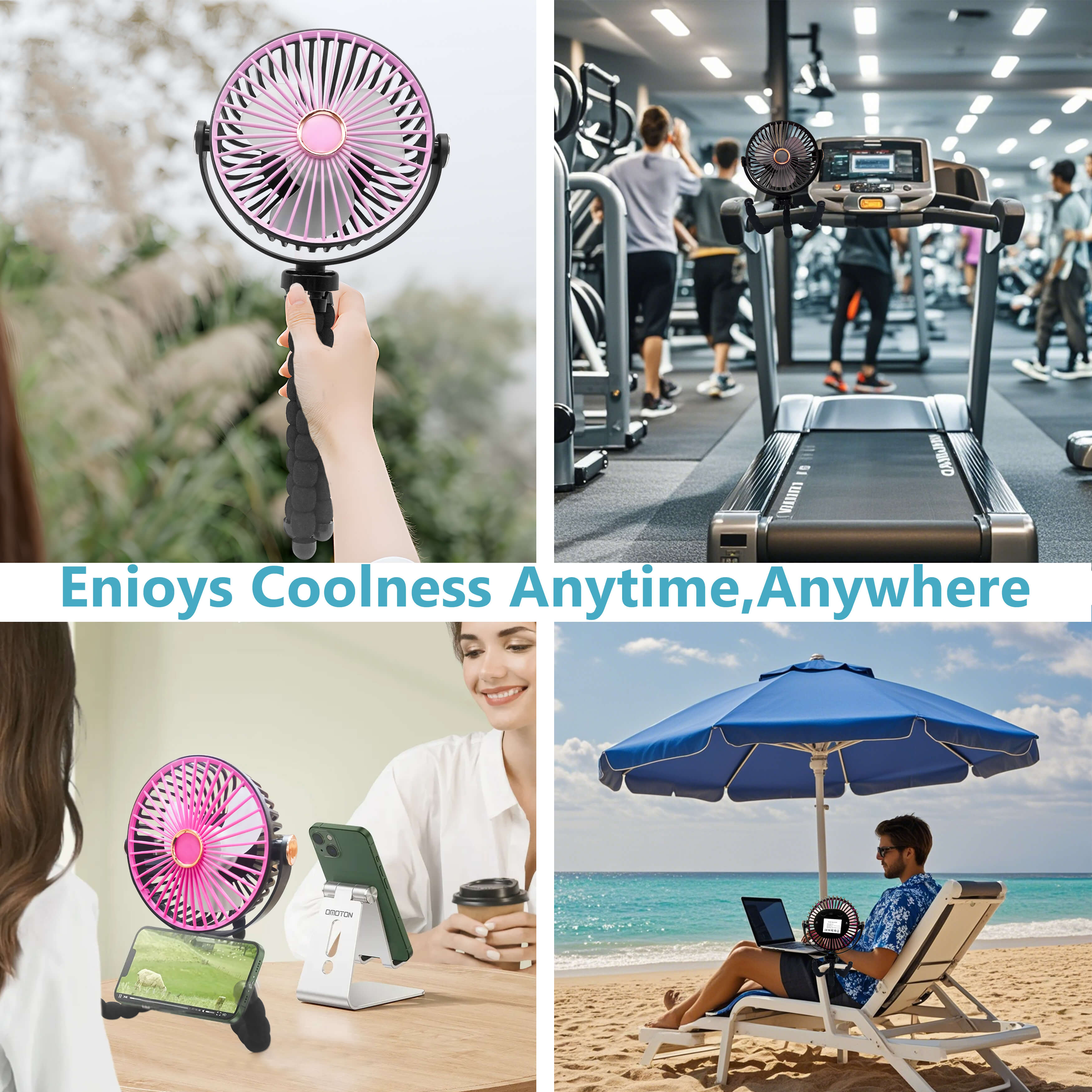 Powerful Camping Fan with LED Lantern Portable Rechargeable