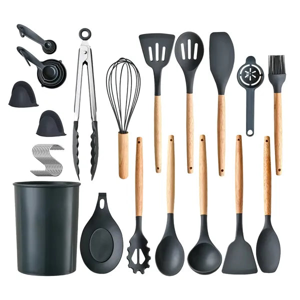 35Pcs Kitchen Utensils Set Complete Cooking Tools with Holder