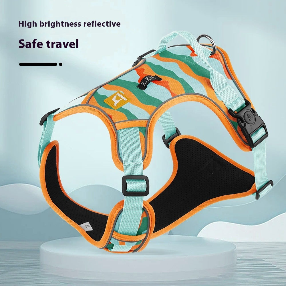 Premium Reflective Dog Harness Leash Set Chest Back Control