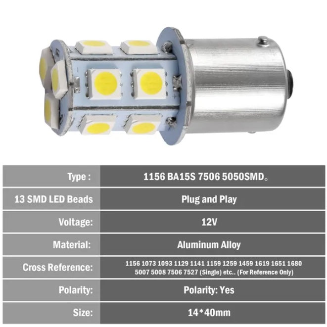 20PCS 12V Car Light Bulbs 4500K Turn Signal Aluminum Alloy