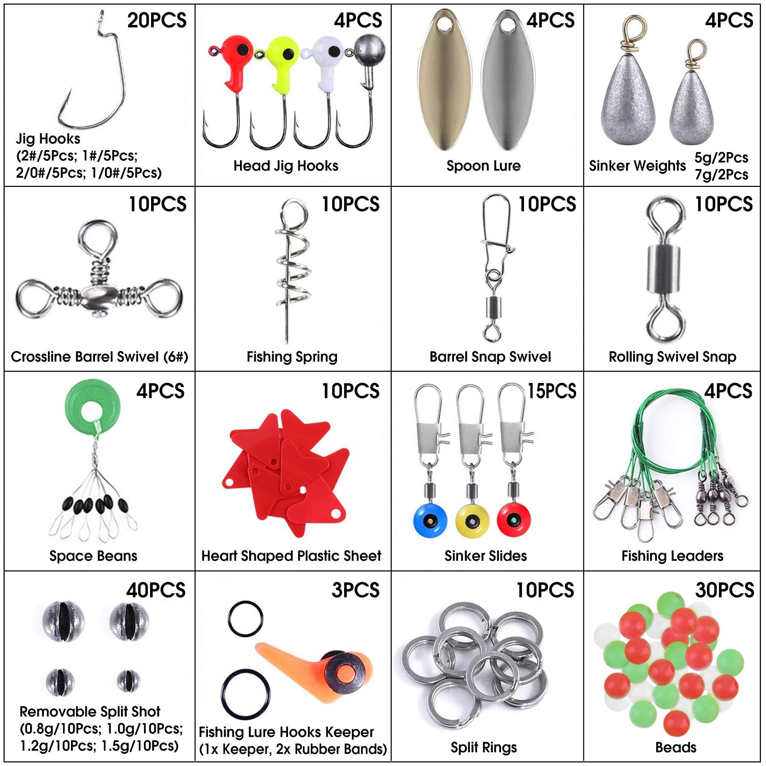 188-Piece Portable Fishing Accessory Kit with Tackle Box