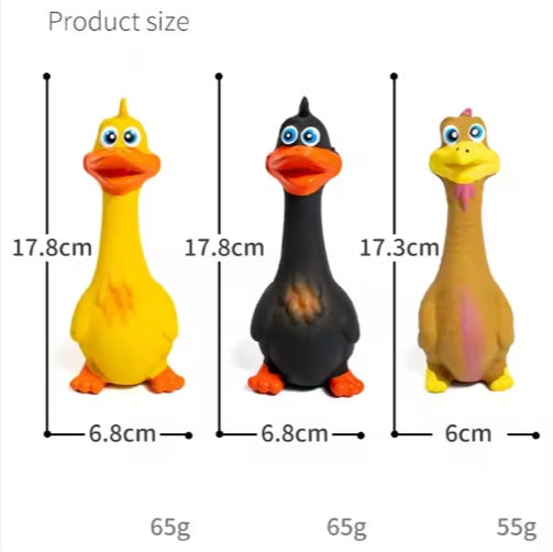 Interactive Latex Dog Chew Toy Cute Duck Squeaky Boredom Buster