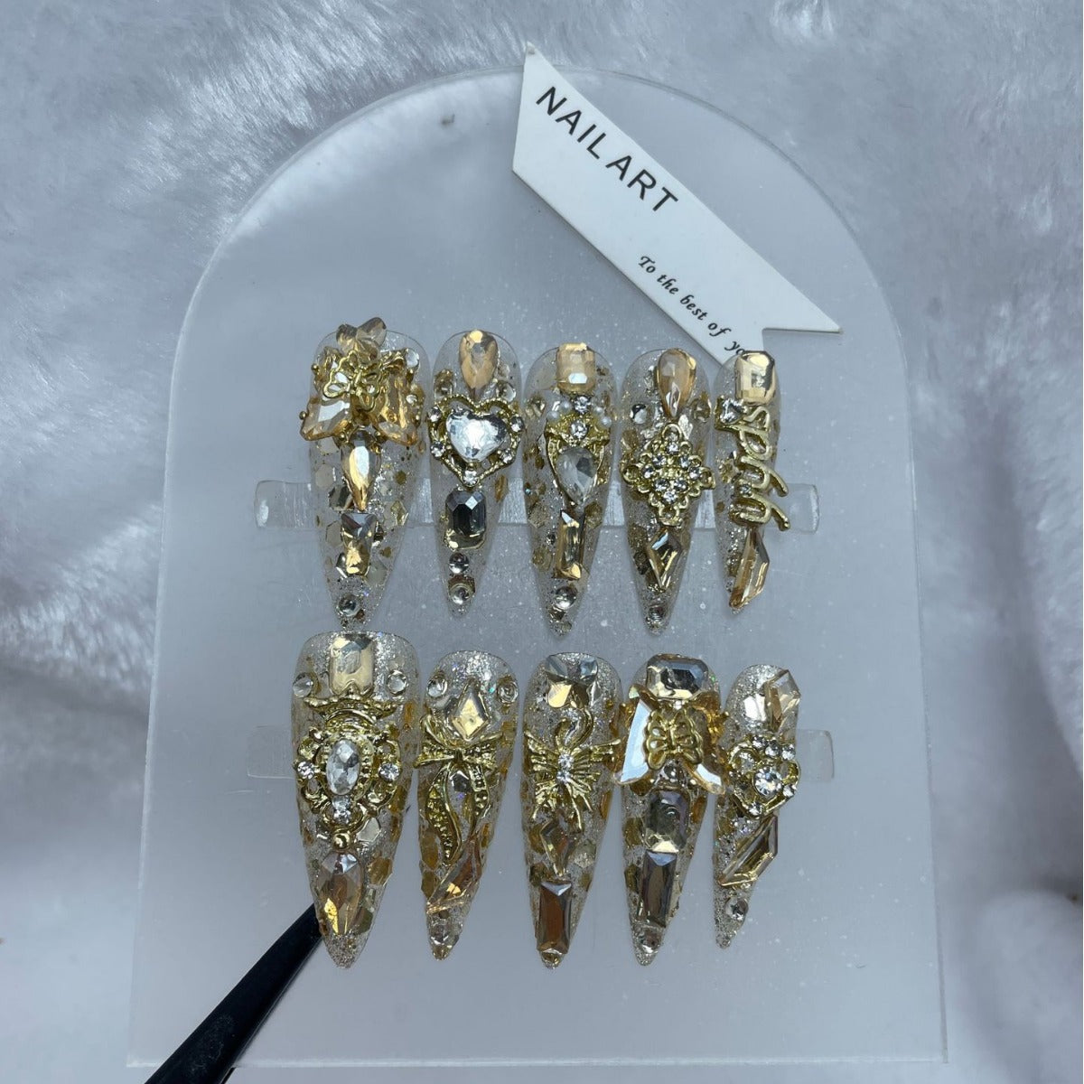Luxury Elegant Handmade Wearable Long Manicure Nails