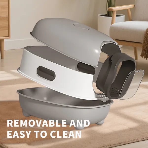 High-Capacity Enclosed Cat Litter Box – Odor Control Scratch-Resistant Cat Toilet