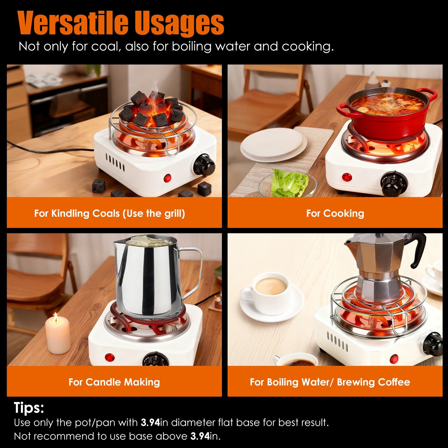 500W Electric Charcoal Burner Hookah Coal Heater Compact