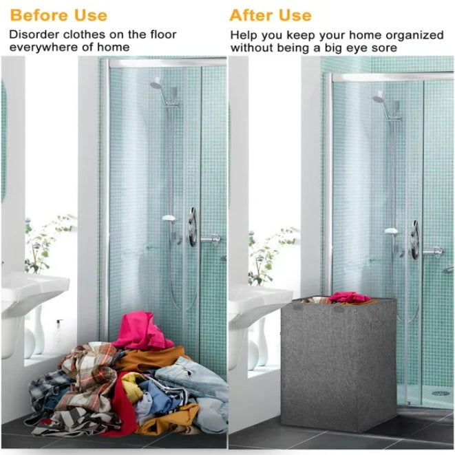 Space Saving Foldable Laundry Hamper for Easy Clothes Storage