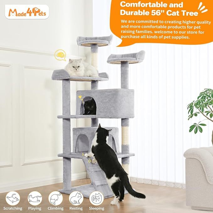 Premium Multi Level Cat Tree with Condos Scratching Posts and Toys