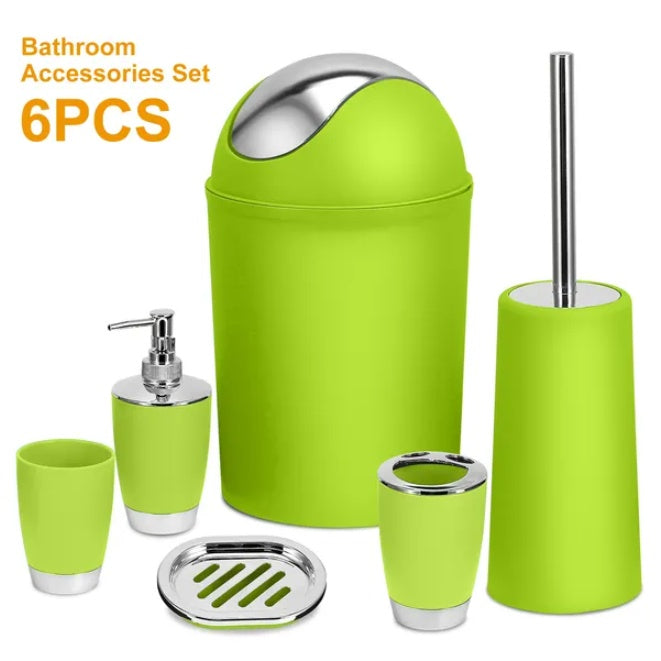 6PCS Bathroom Accessories Set Soap Dispenser & Holder