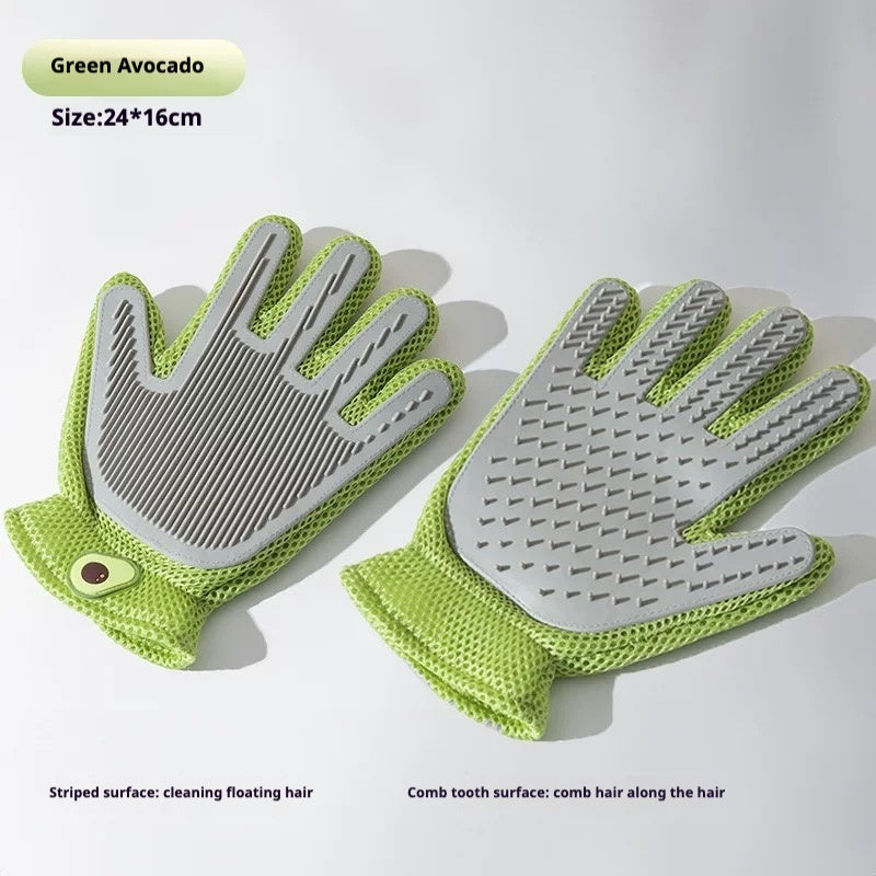 Premium Pet Grooming Gloves Hair Remover Massage Brush Tool