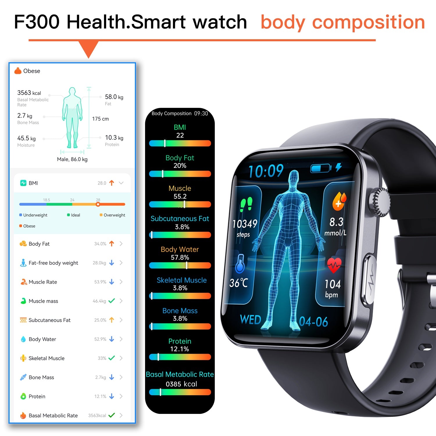 Smart Watch with Bluetooth Call Fitness Tracker Heart Rate SpO2