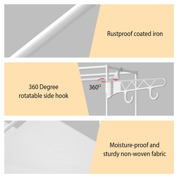 Heavy Duty Garment Rack with Shelves & Hooks Closet Organizer