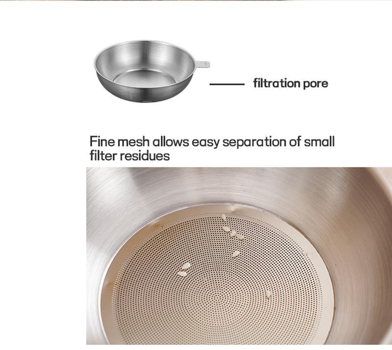 304 Stainless Steel Oil Filter Pot with Strainer Basket