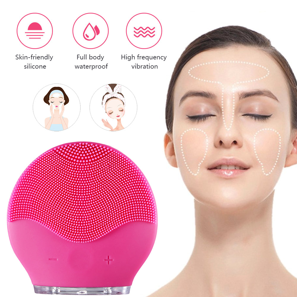 Mini Silicone Facial Cleansing Brush with Sonic Deep Clean