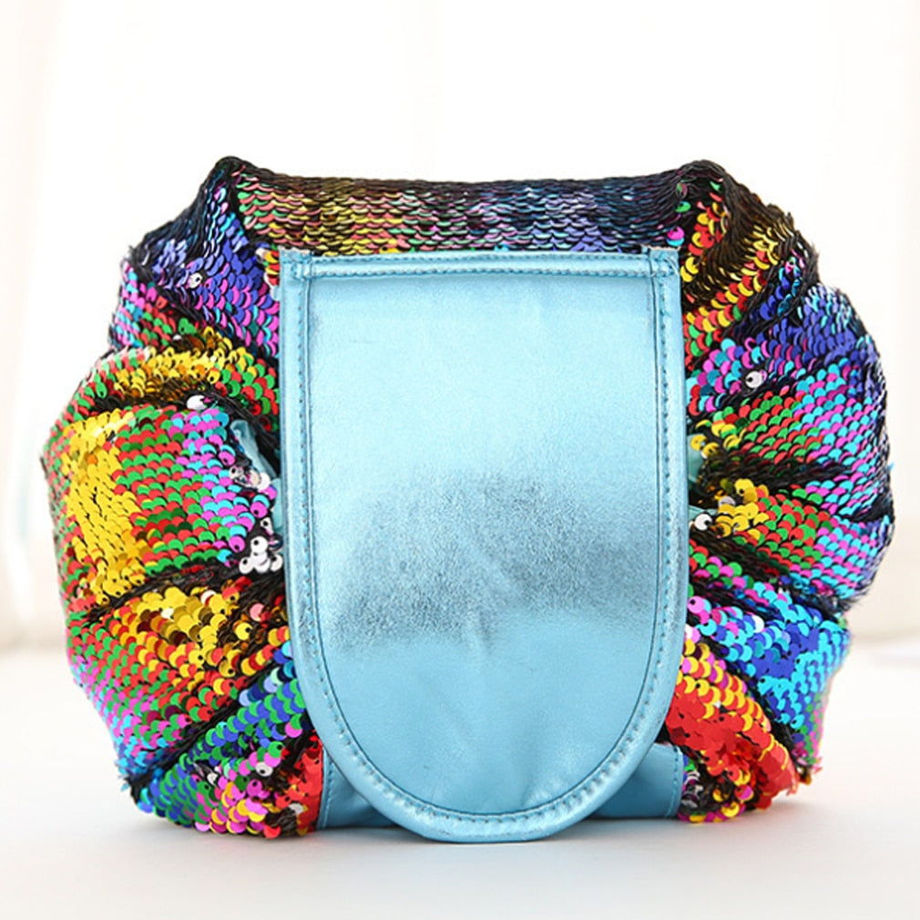 Animal Print Large Capacity Drawstring Cosmetic Storage Bag for Travel Use