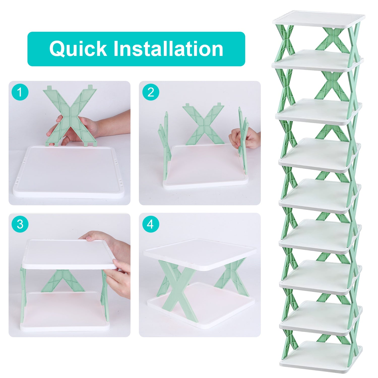 9 Tier Narrow Shoe Rack Vertical Space Saving Organizer