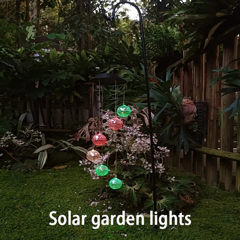 Color Changing Solar Wind Chimes LED Hanging Garden Decor