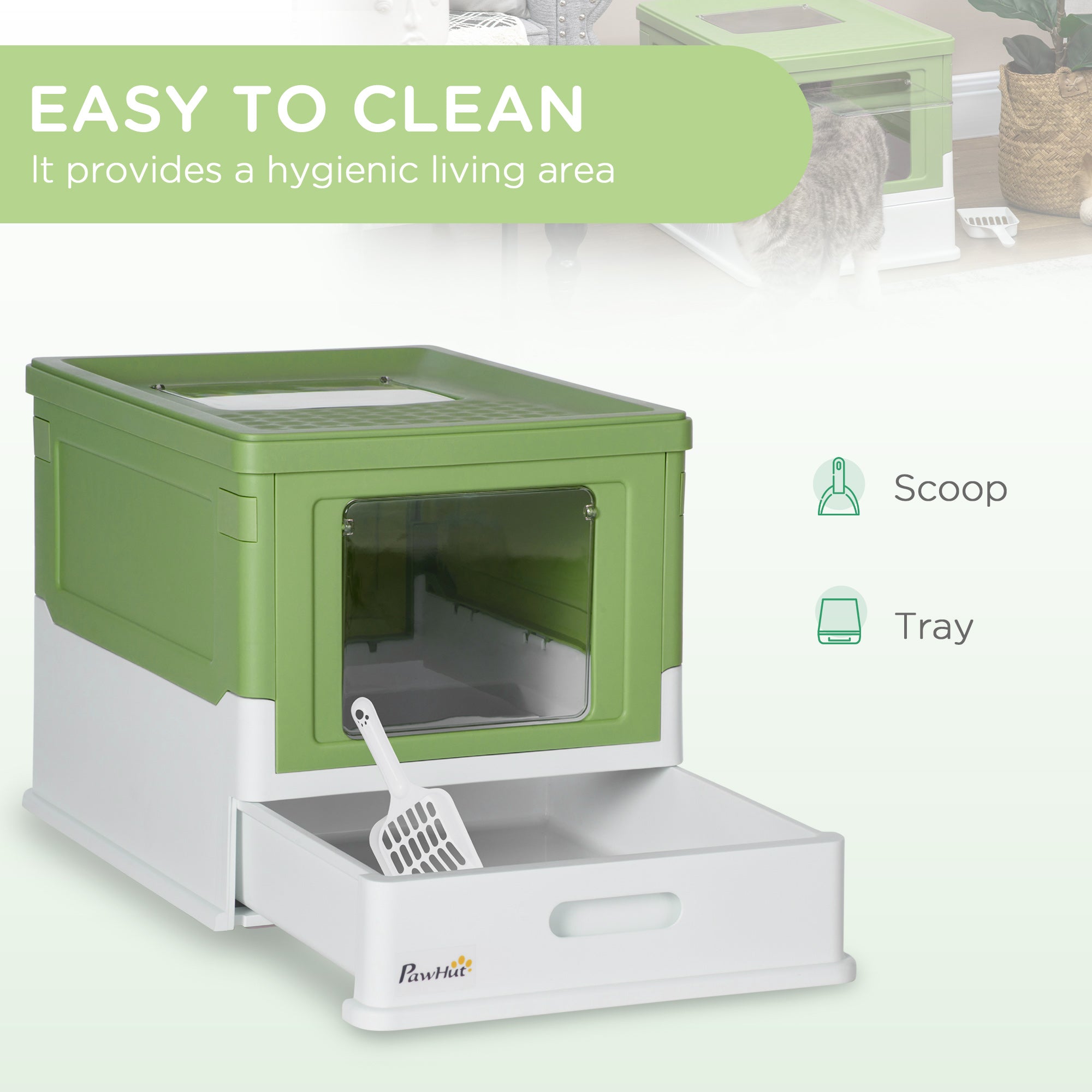 Fully Enclosed Cat Litter Box with Front Entry & Top Exit – Odor Control Cat Toilet