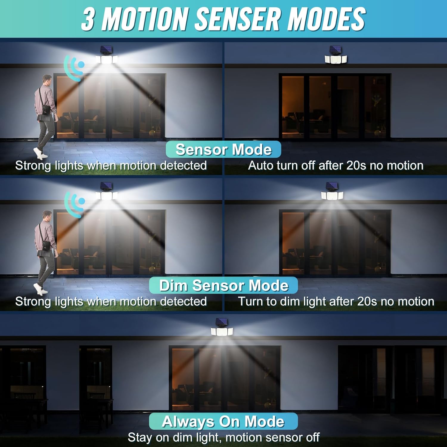 348 LED Solar Street Light Motion Sensor Remote Waterproof Lamp