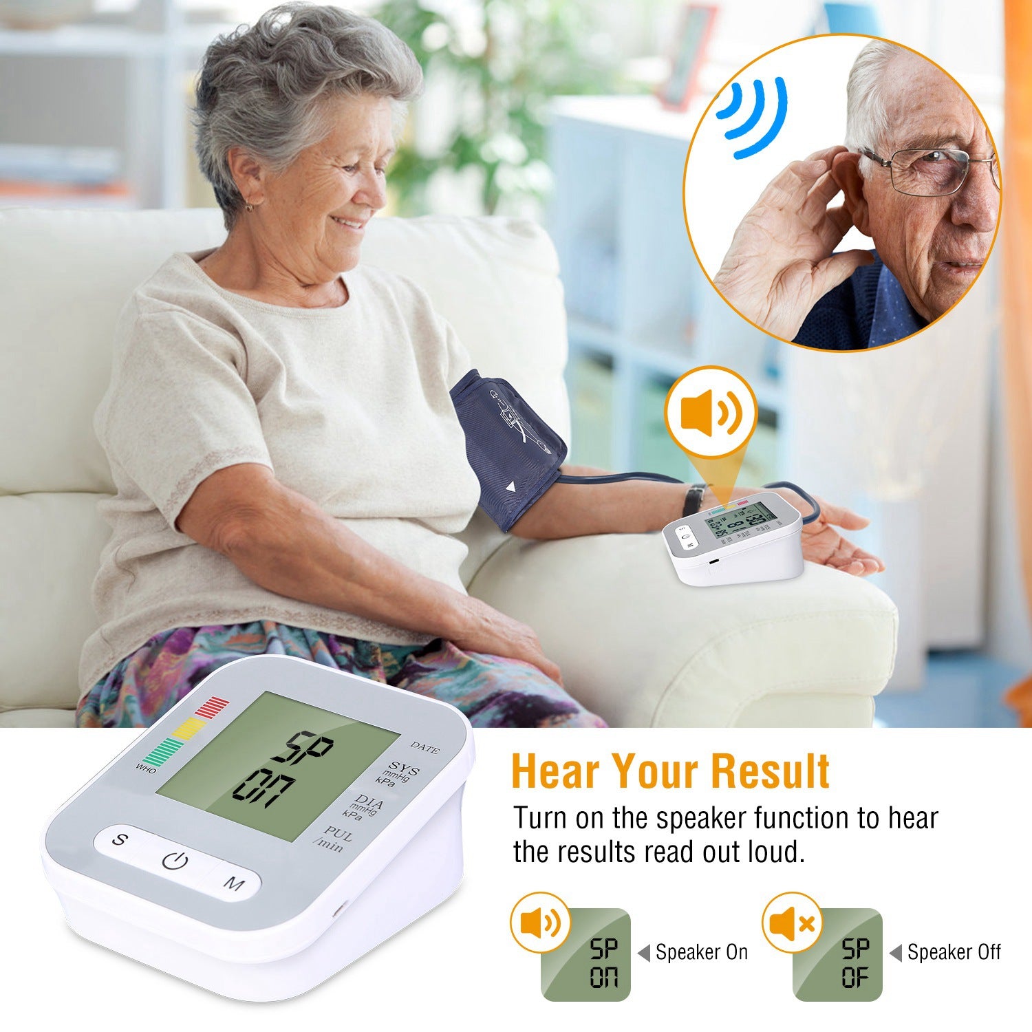 Digital Arm Blood Pressure Monitor LCD Voice BP Machine