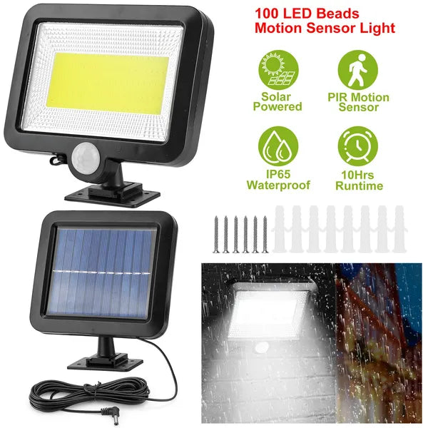 Ultra Bright Solar Motion Sensor Wall Light 100 LED Waterproof