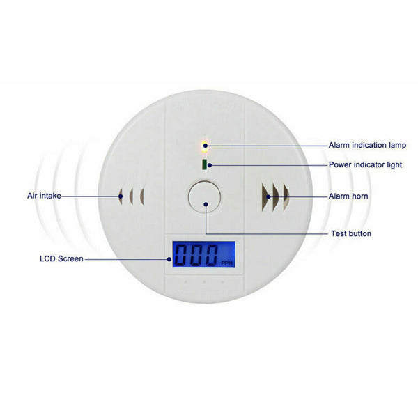 4-Pack LCD Carbon Monoxide Detector Home Safety Alarm