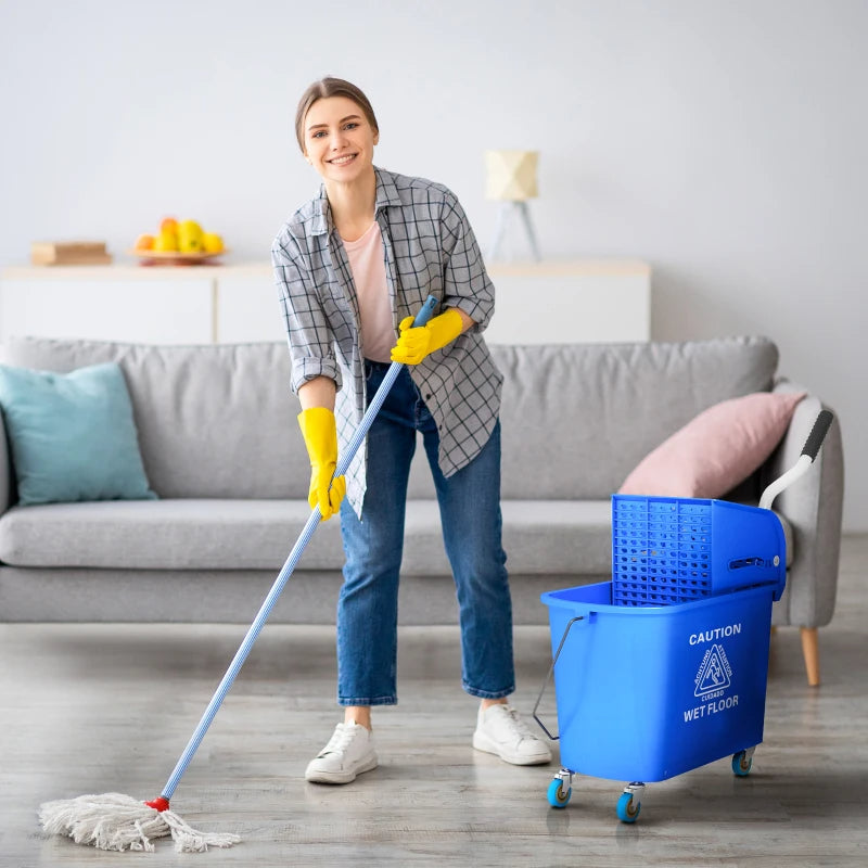 Compact Mop Bucket with Wringer & Wheels 21 Quart Cleaning Bucket